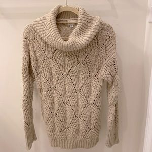 Knit cowl neck womens sweater
